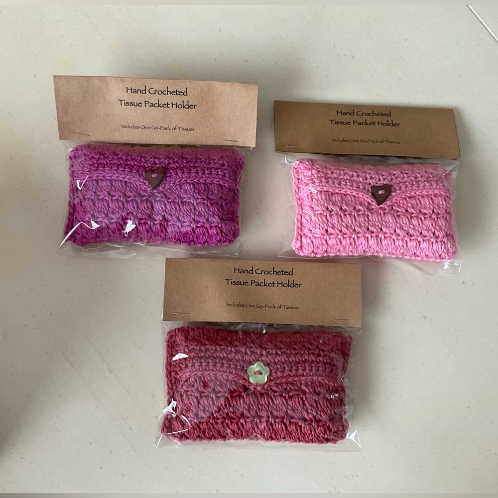 Hand Crocheted Tissue Packet Holder 🤧